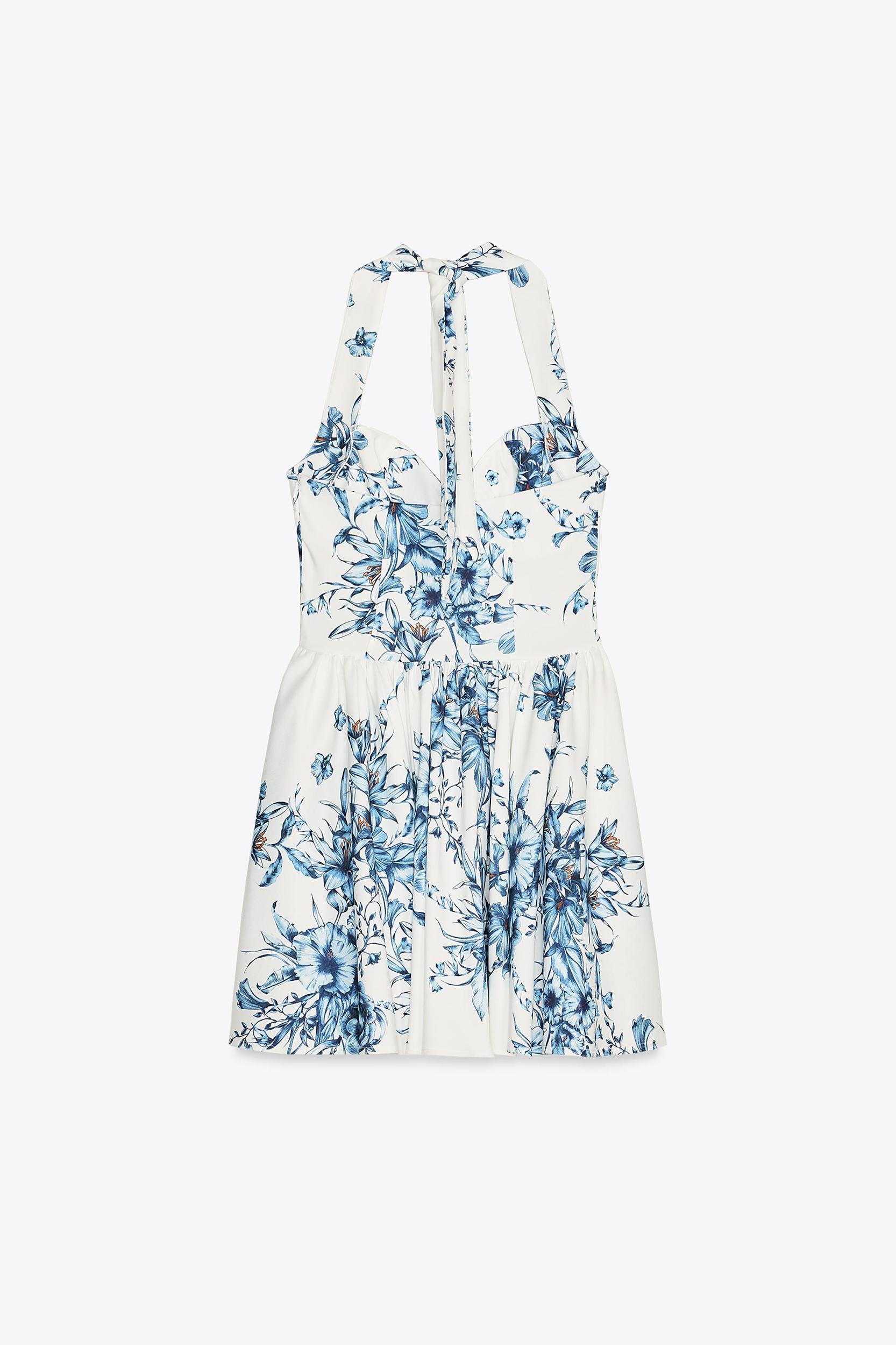 FLORAL HALTER DRESS Product Image