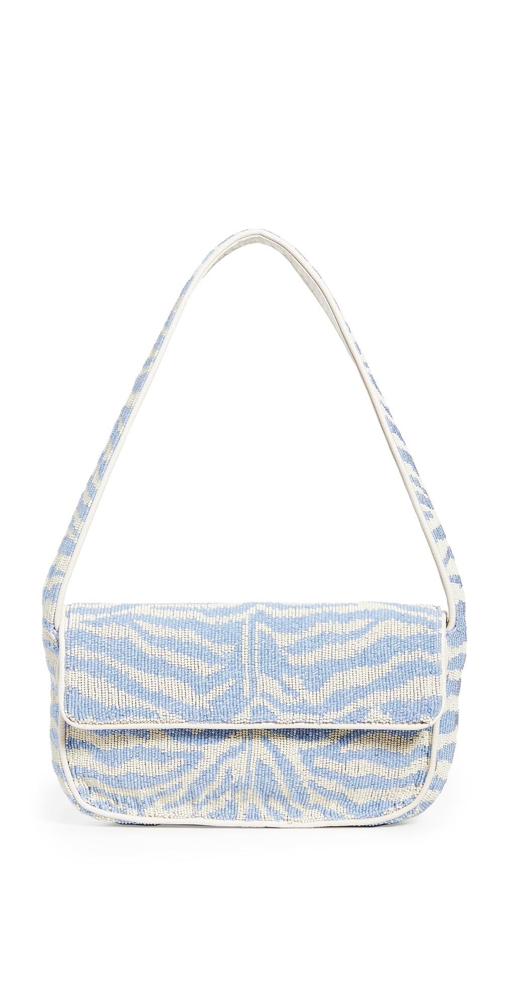 Womens Tommy Zebra-Stripe Beaded Shoulder Bag Product Image