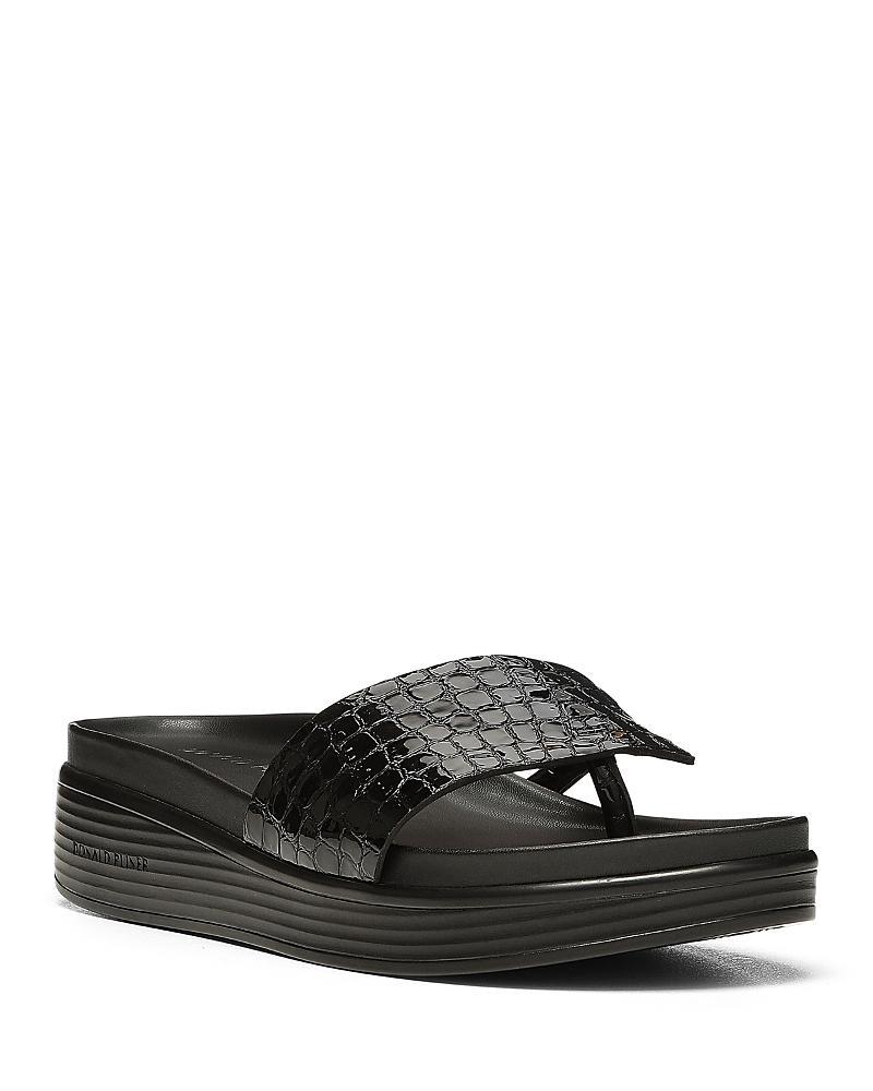 Donald Pliner Fifi Leather Platform Wedge Thong Sandals Product Image
