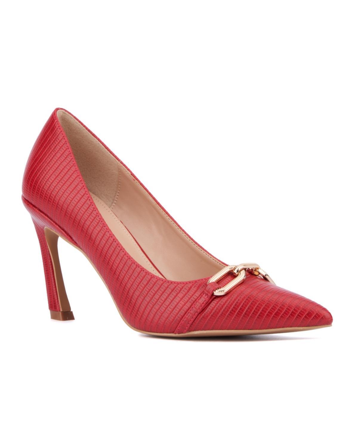 New York & Company Katerina Embossed Pumps, Womens Ivory Lizard Product Image