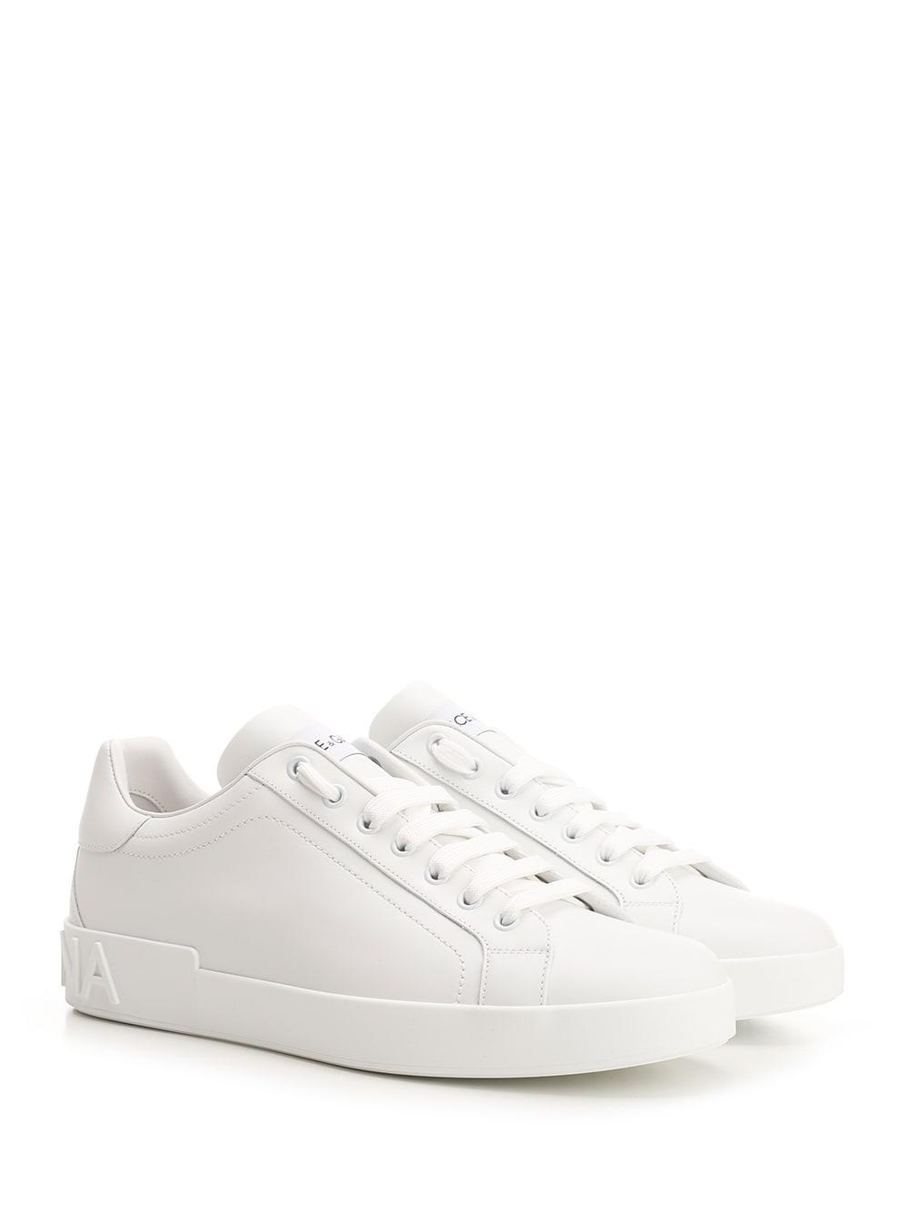 DOLCE & GABBANA Low Nappa Calfskin Sneaker In White Product Image