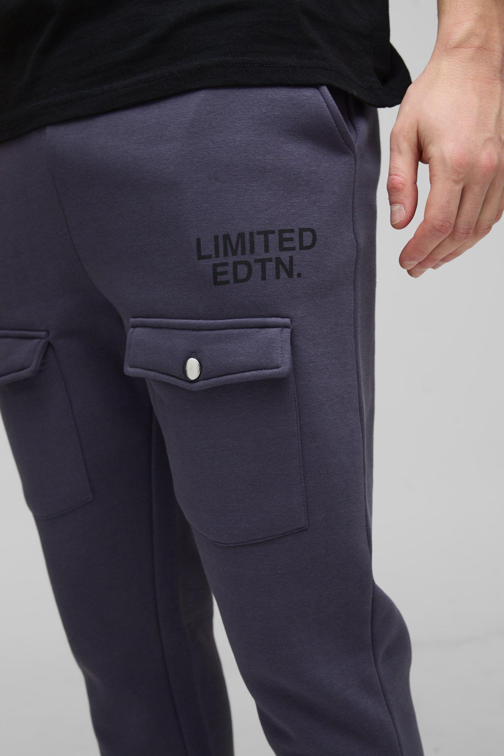 Tall Limited Slim Flare Cargo Gusset Sweatpants | boohooMAN USA Product Image