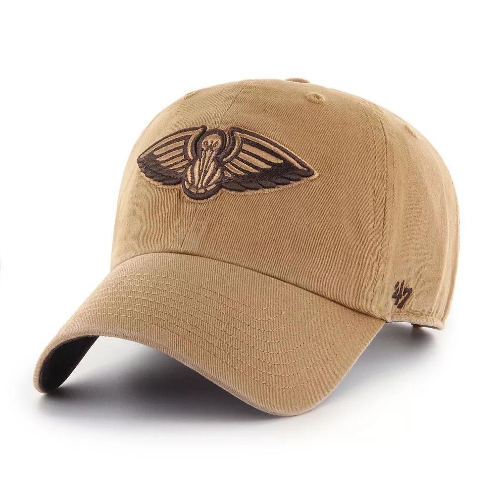 Men's '47 Tan New Orleans Pelicans Ballpark Clean Up Adjustable Hat, Team Product Image