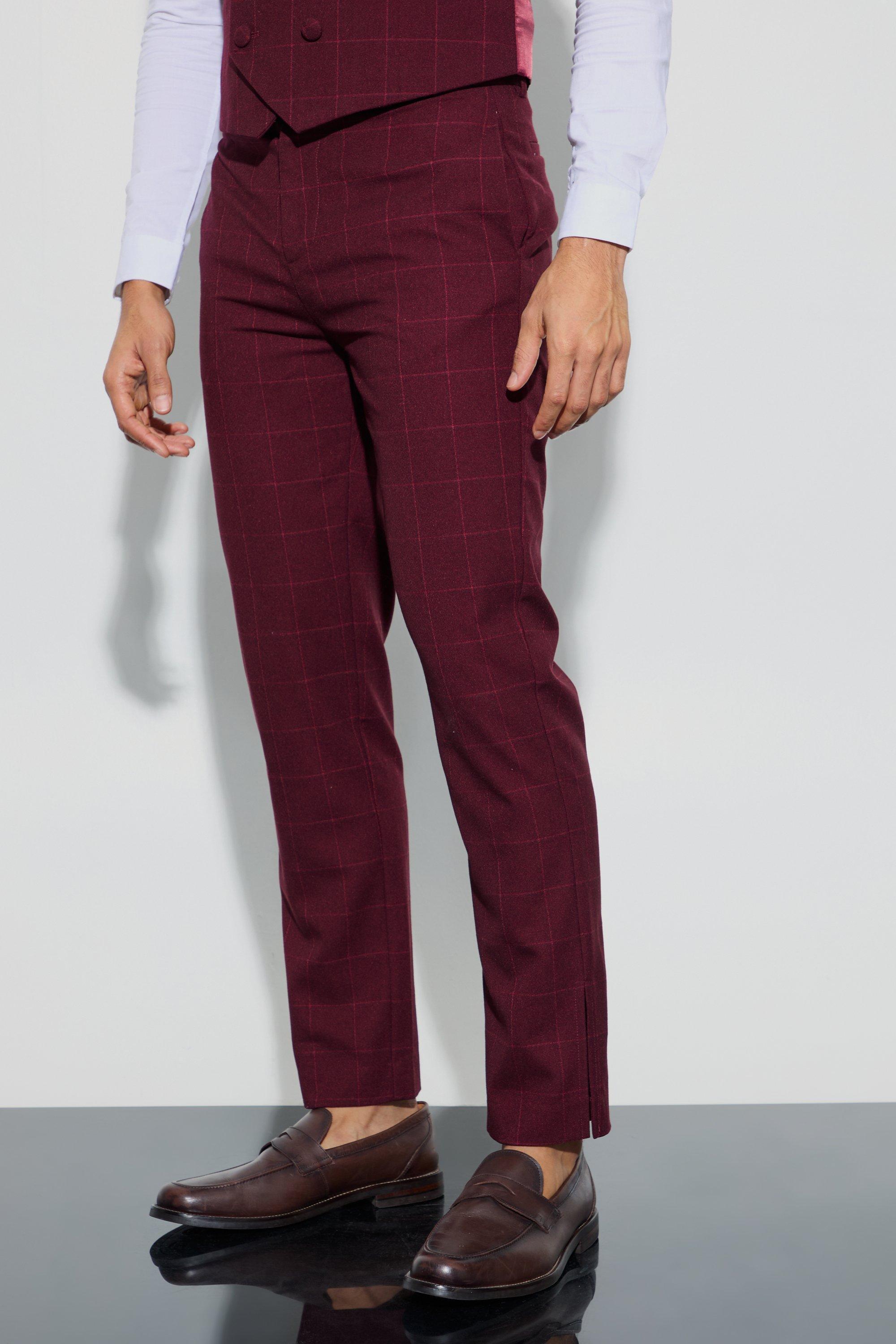 Window Plaid Straight Fit Pants | boohooMAN USA Product Image
