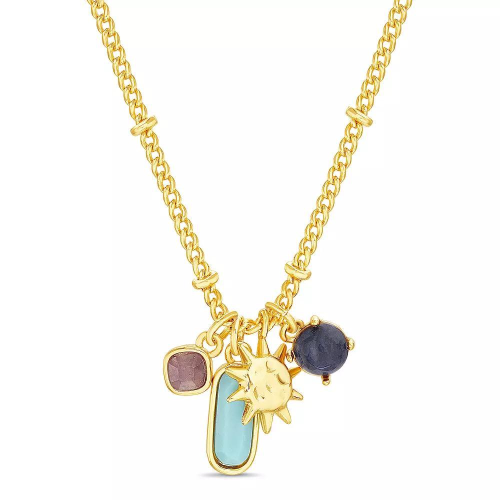 Paige Harper Color Therapy Gold Tone Gemstone Cluster & Sun Charm Necklace, Womens, Size: 16+3 Product Image