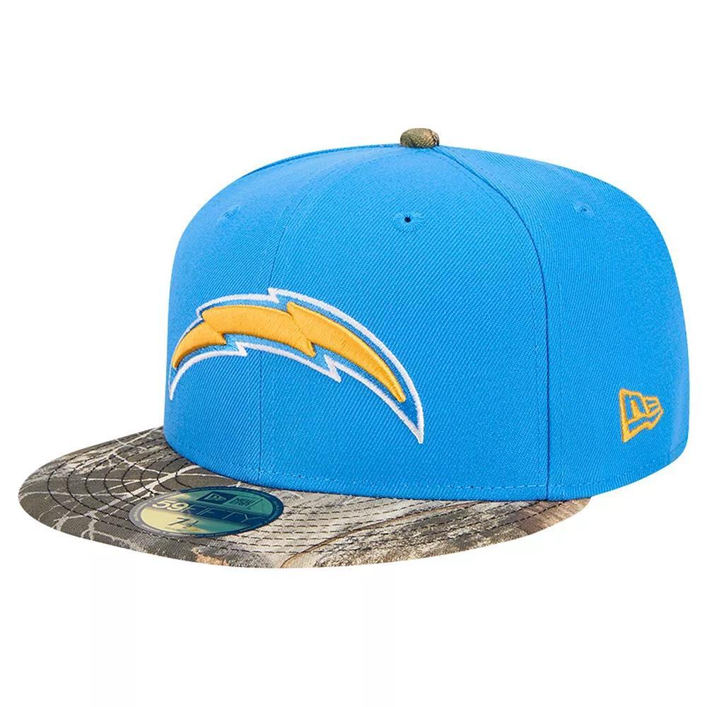 Men's New Era Powder Blue Los Angeles Chargers Active Two-Tone Camo 59FIFTY Fitted Hat, Size: 7 1/4, Light Product Image