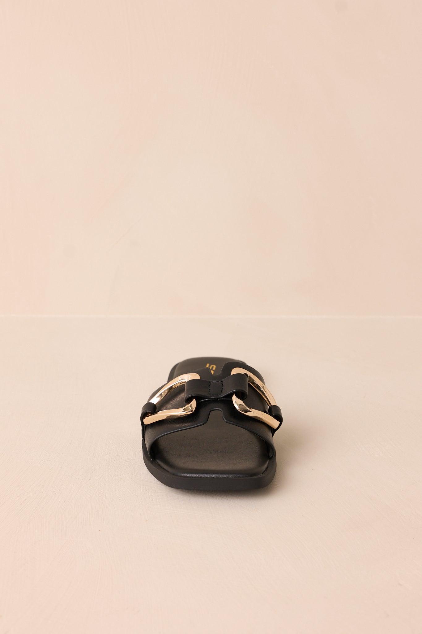 Stepping Stones Black & Gold Sandals Product Image