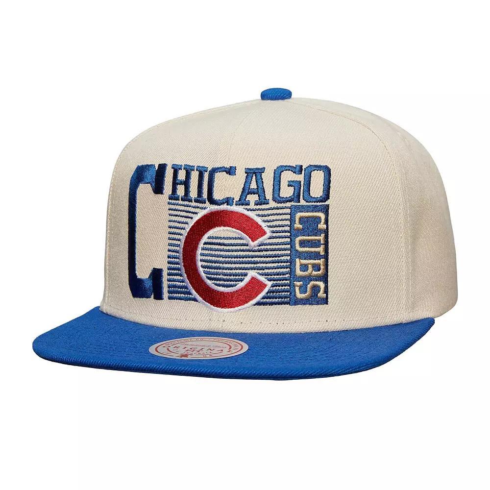 Mens Mitchell & Ness Cream Chicago Cubs Cooperstown Collection Speed Zone Snapback Hat Product Image