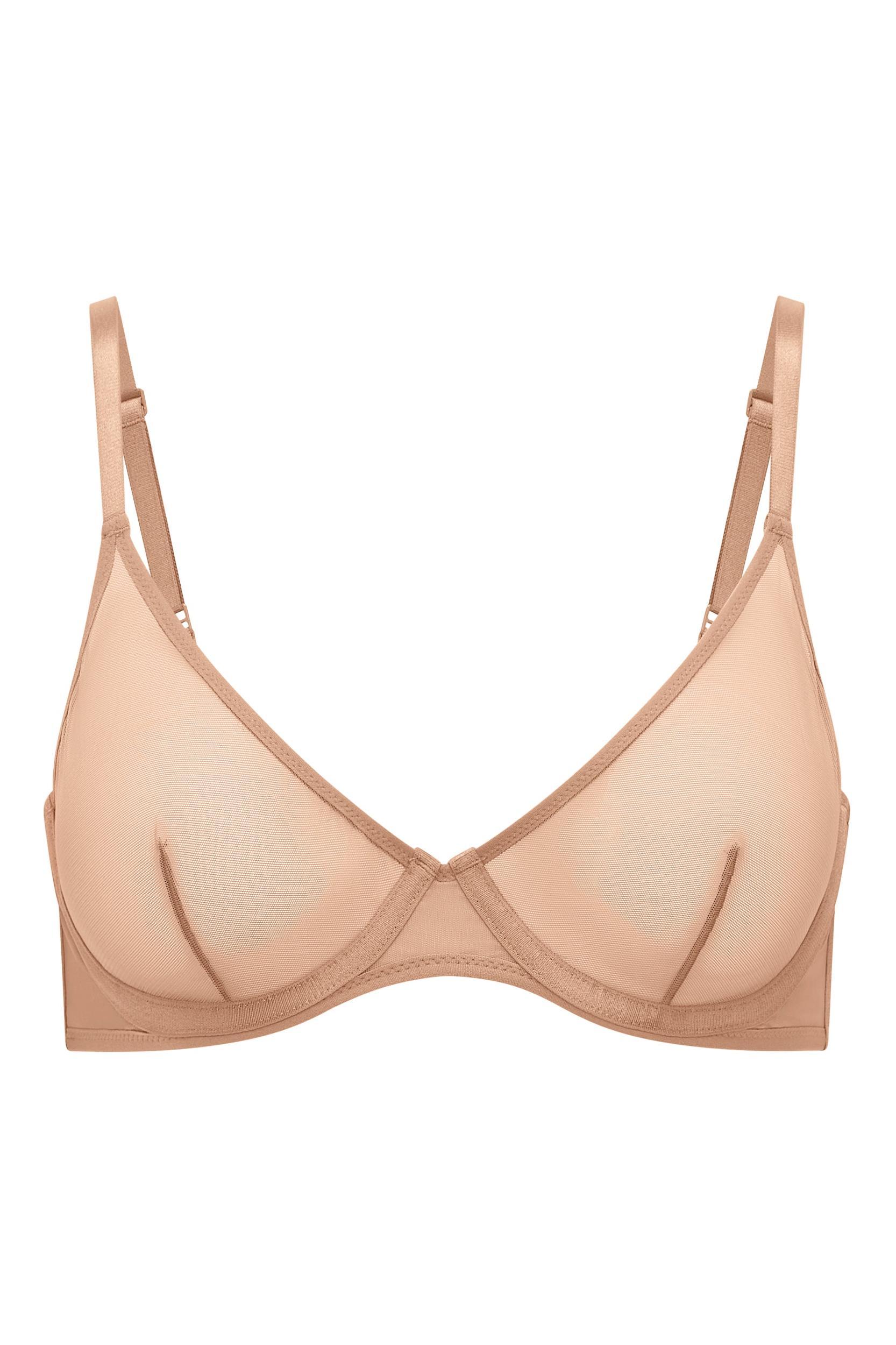 Soft Mesh Thong in Warm Peach Product Image