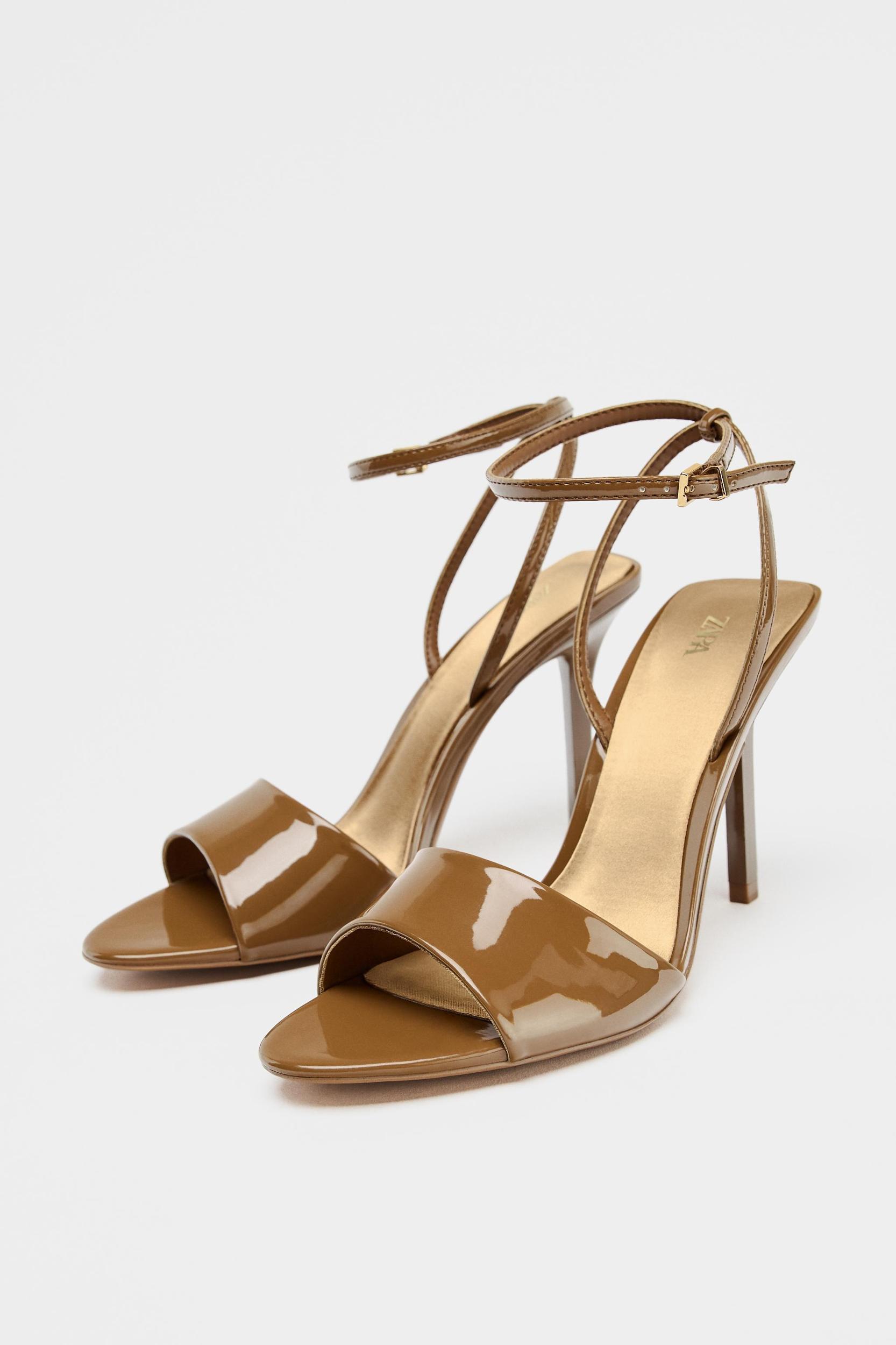 PATENT LEATHER HEELED SANDALS Product Image