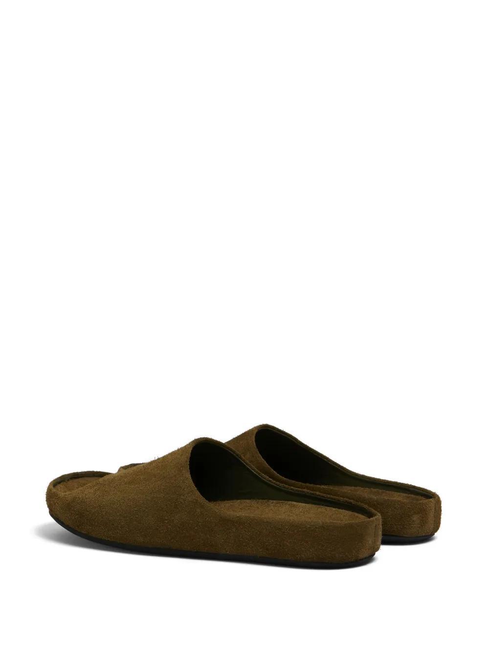 logo-embroidered suede slides  Product Image