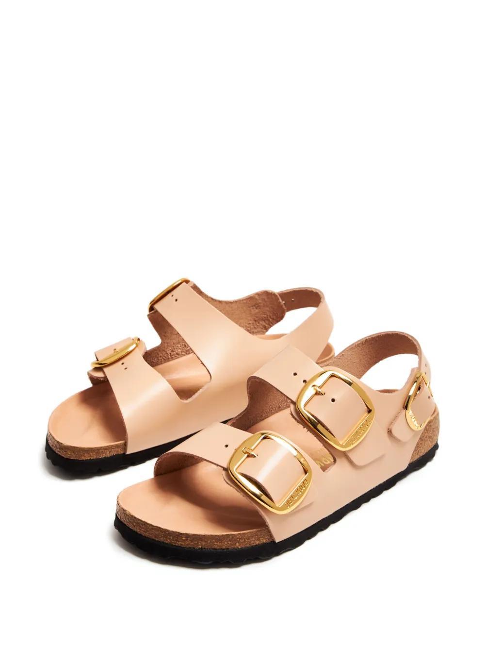 side-buckle slingback leather sandals Product Image