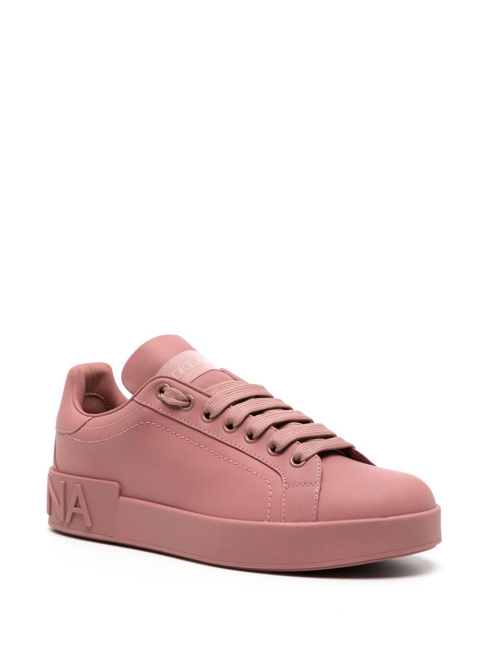 embossed-logo leather sneakers Product Image