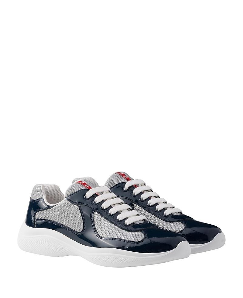 Prada Mens Patent Leather and Technical Fabric Prada Americas Cup Sneakers Product Image