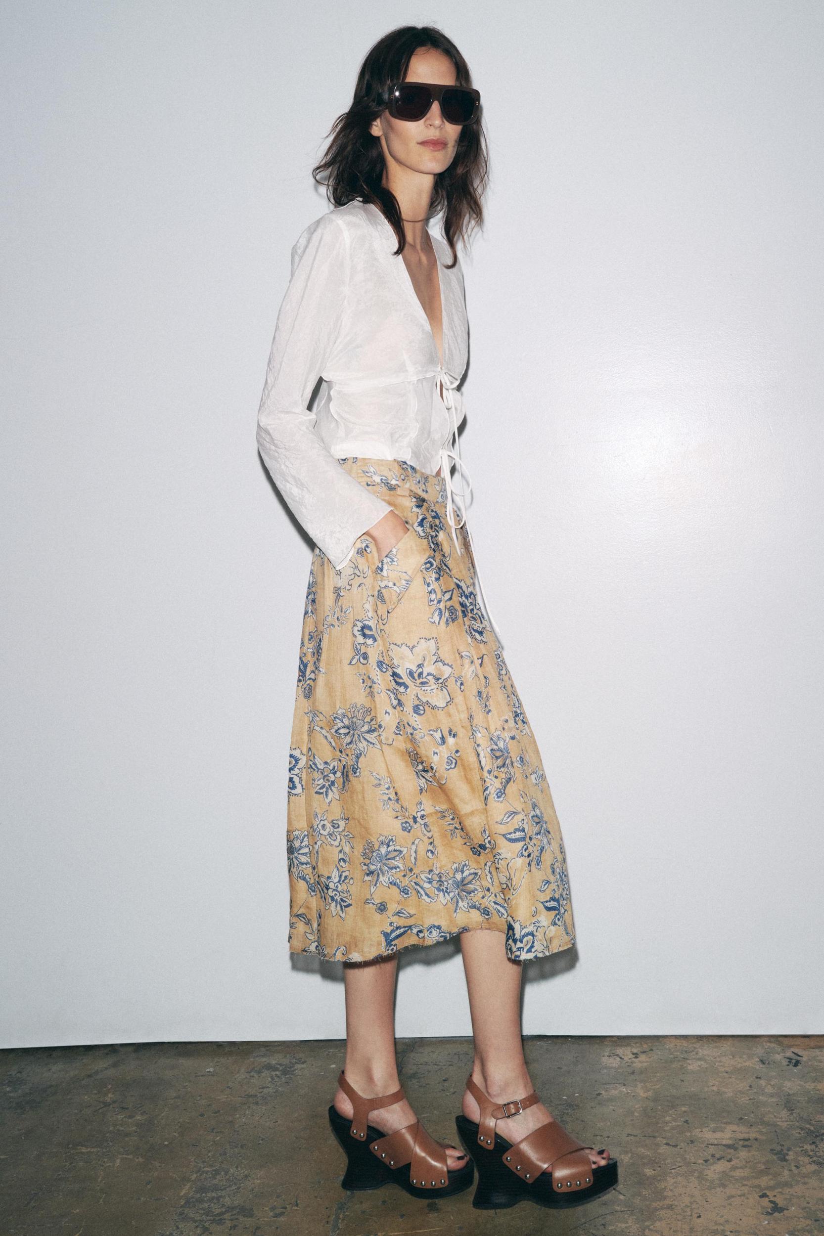 ZW COLLECTION RAMIE FLORAL PRINT SKIRT Product Image