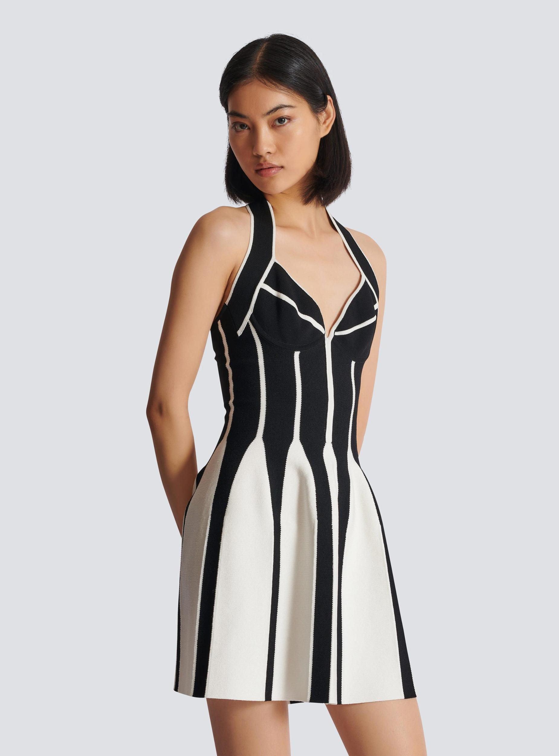 Flared halterneck knit dress Product Image