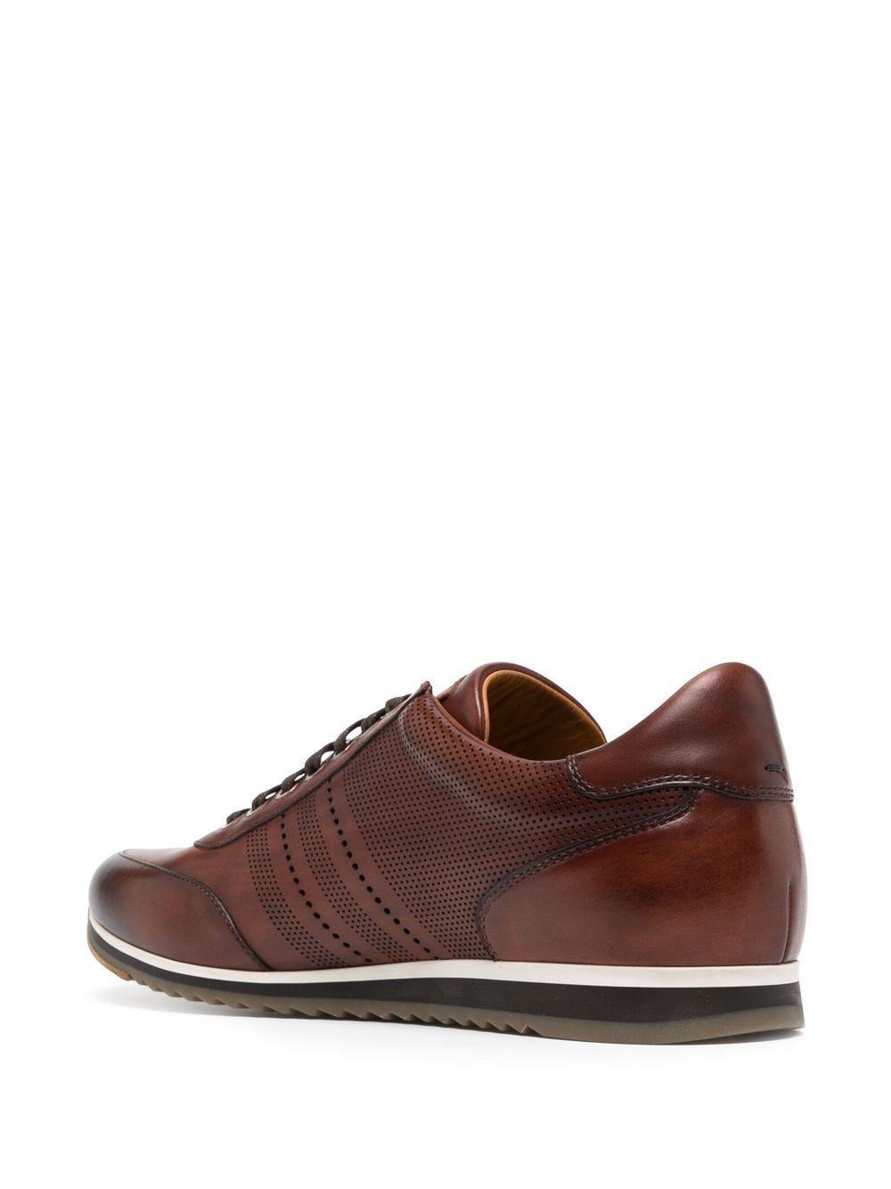 leather lace-up sneakers Product Image