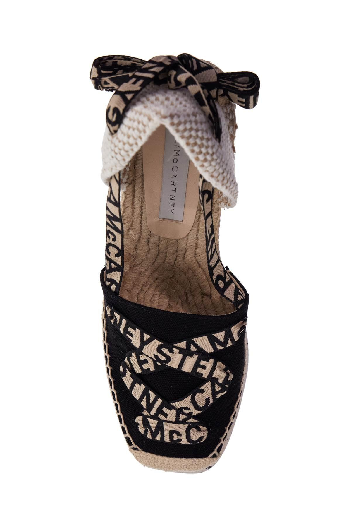 STELLA MCCARTNEY Gaia Canvas 140mm Wedge Espadrilles In Black Product Image