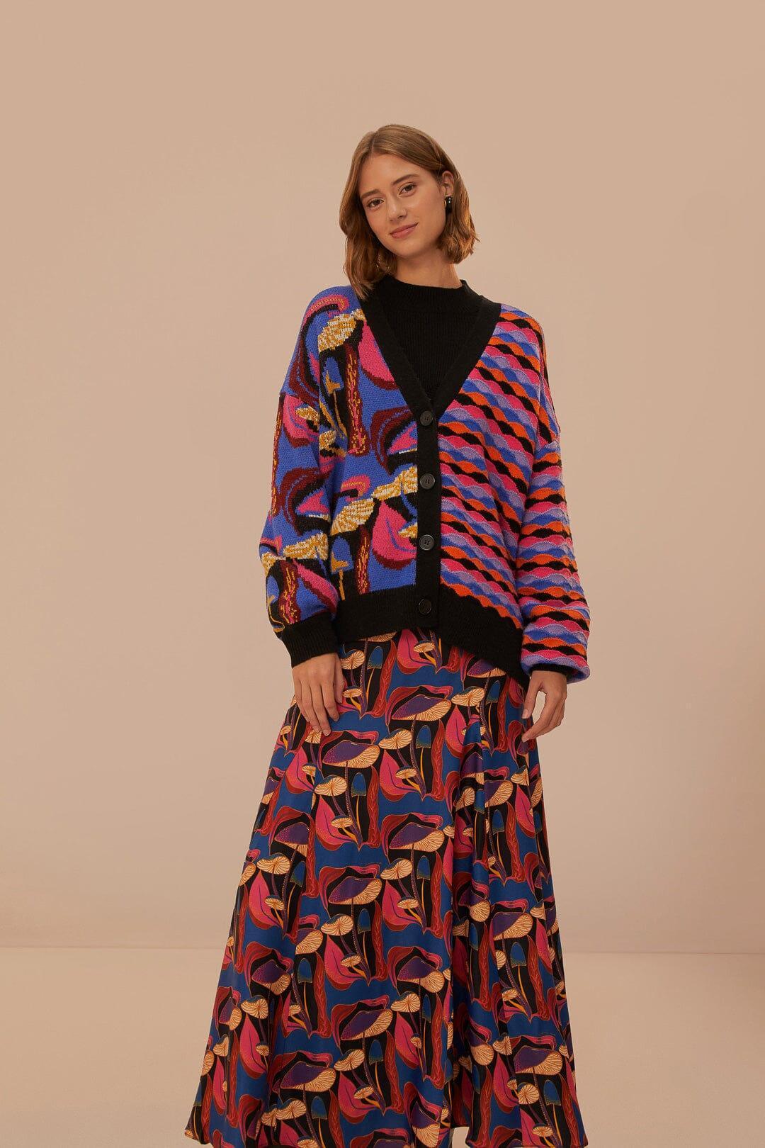 Wild Mushrooms Black Maxi Skirt, WILD MUSHROOMS BLACK / XXS Product Image