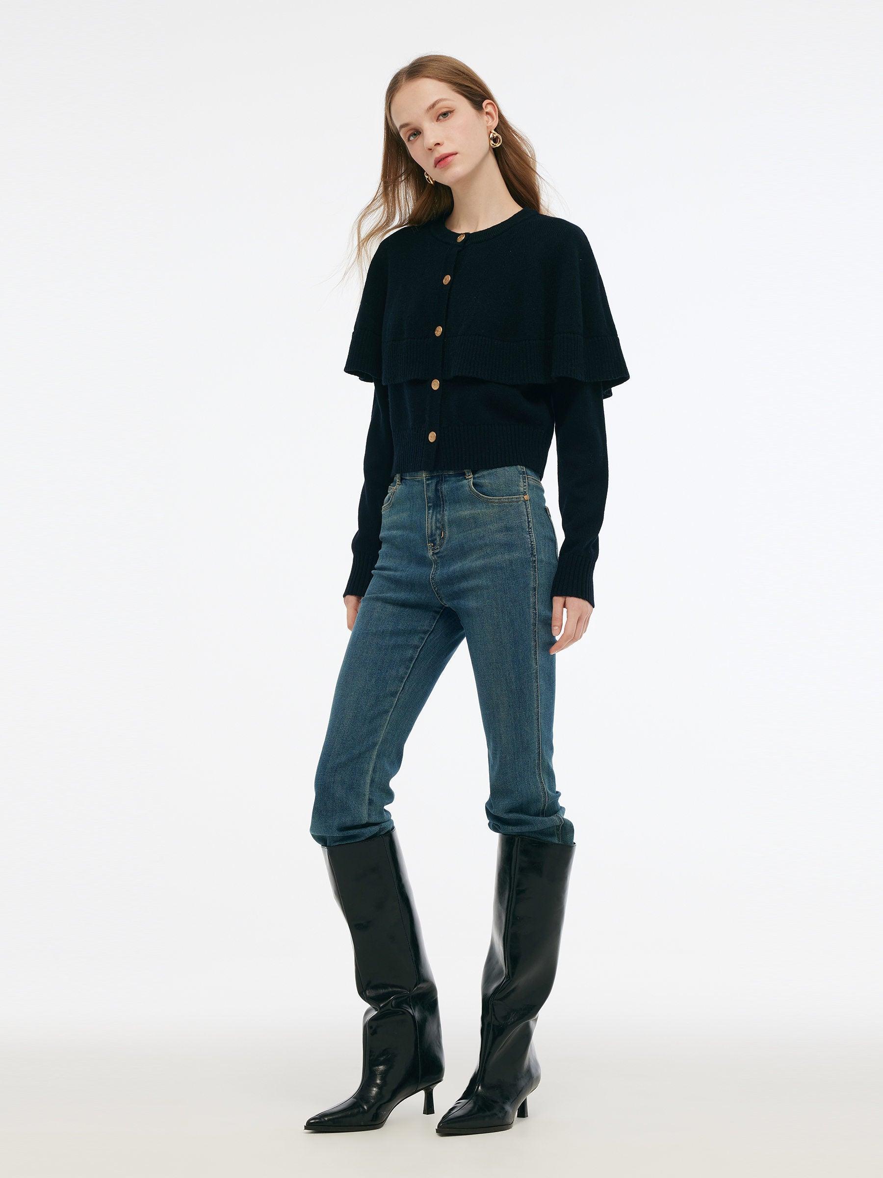 Wool Blend Women Cape Cardigan Product Image