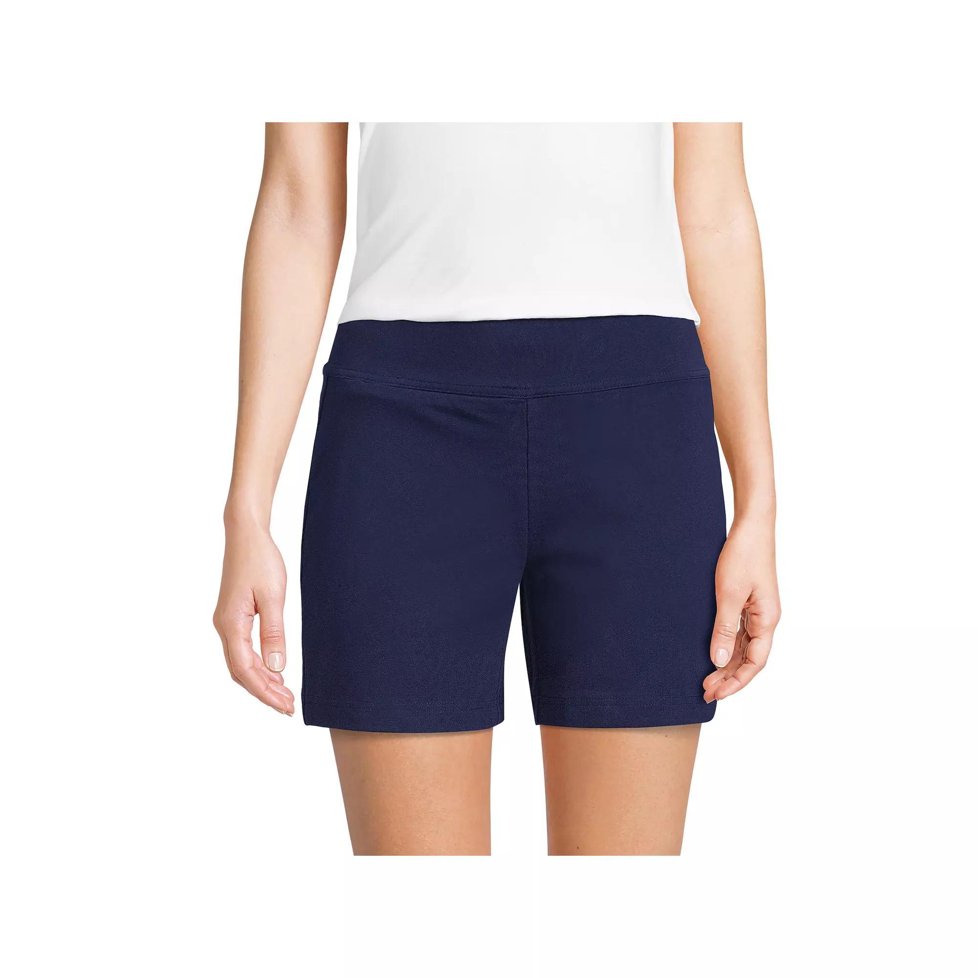 Petite Lands' End Starfish Mid-Rise 7" Pull-On Shorts, Women's, Size: XS Petite, Black Product Image