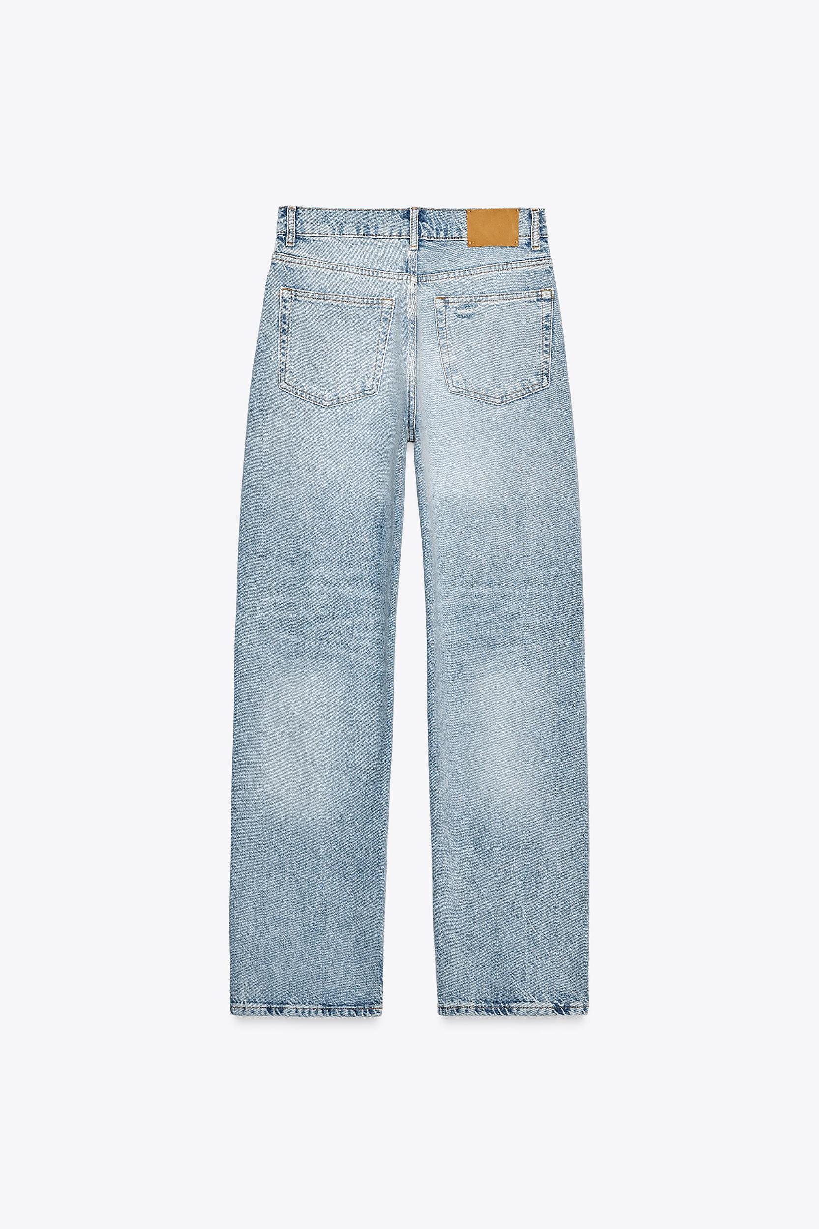 ZW COLLECTION HIGH-WAISTED SLIM RIPPED JEANS Product Image