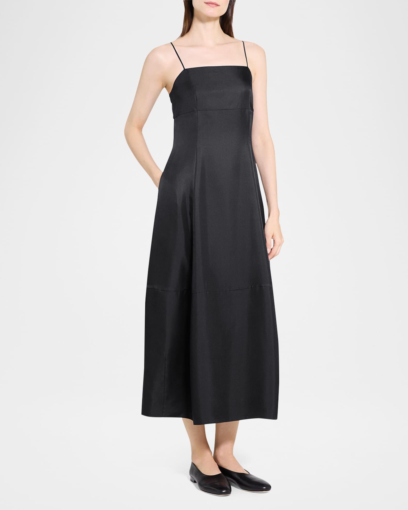 Sleeveless Silk-Twill Dress Product Image