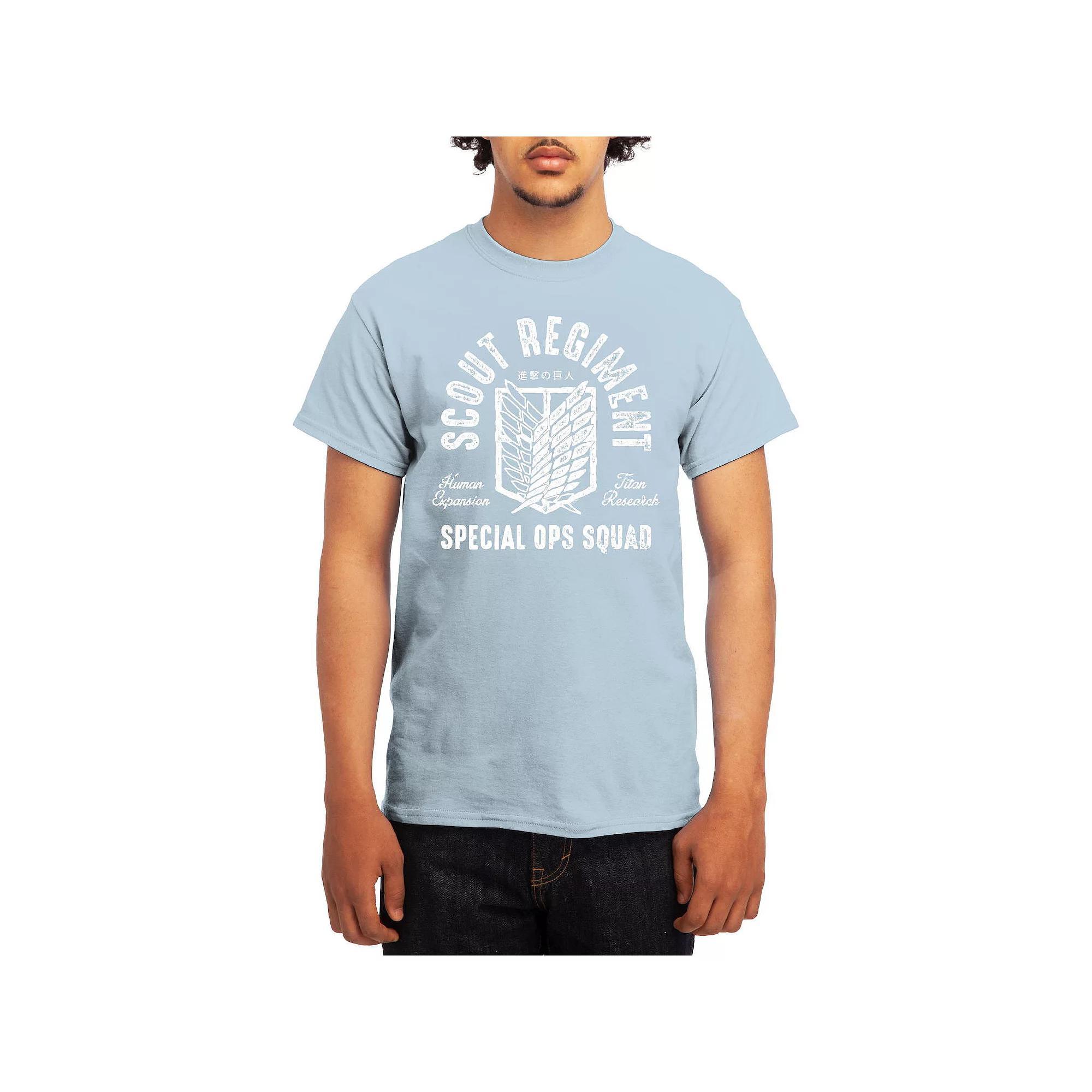 Men's Attack on Titan Special Ops Scouts Graphic Tee, Size: Large, Grey Red Product Image
