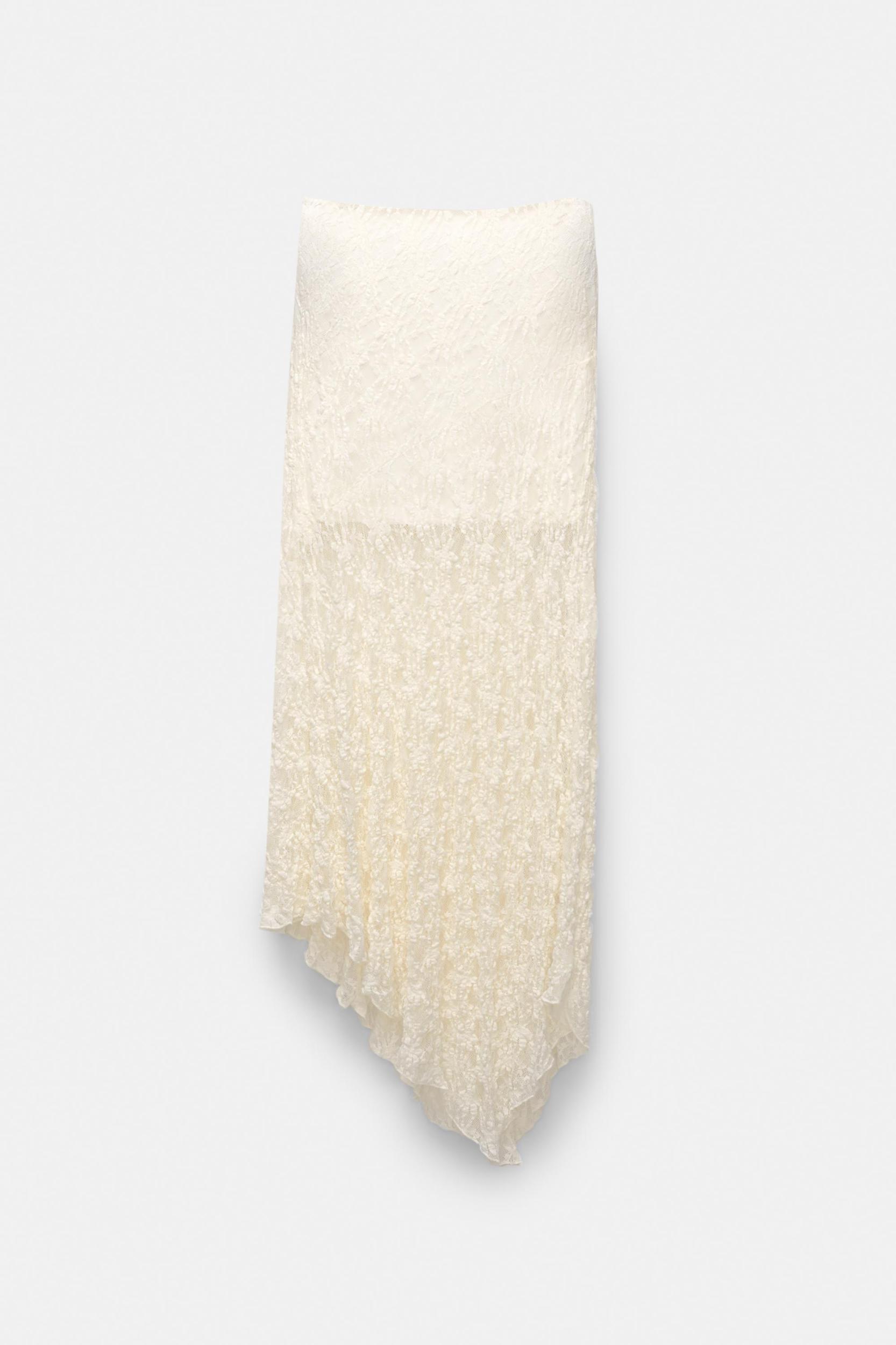 Asymmetric lace midi skirt Product Image