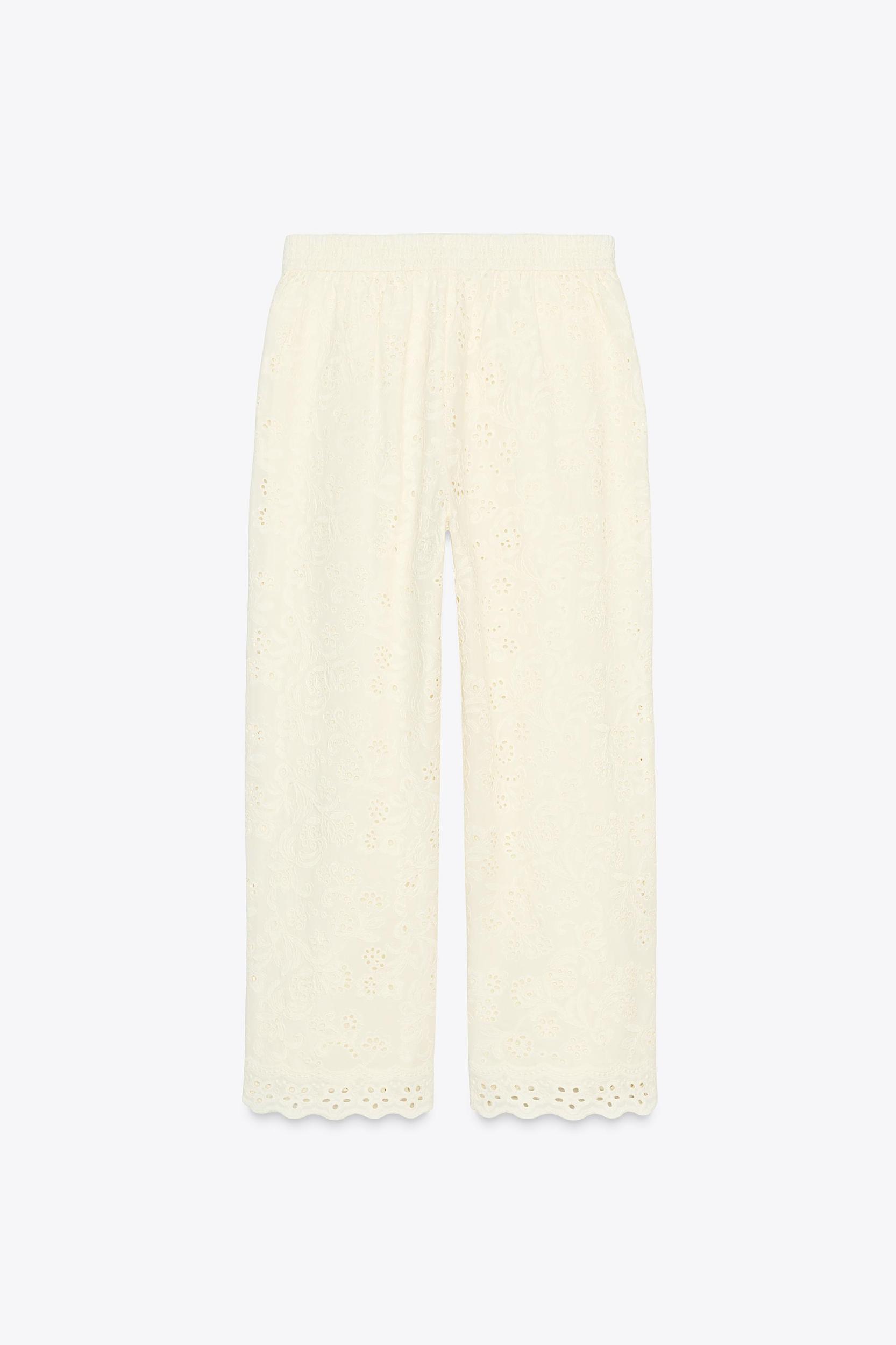 ZW COLLECTION PANTS WITH PERFORATED EMBROIDERY Product Image