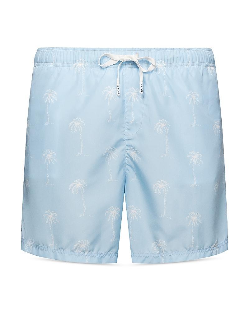 Mens Palm Tree-Print Swim Trunks Product Image