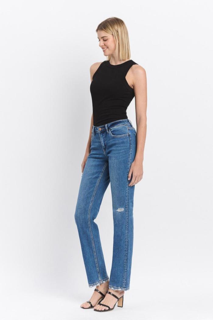 Mid Rise Straight Leg Jeans Product Image