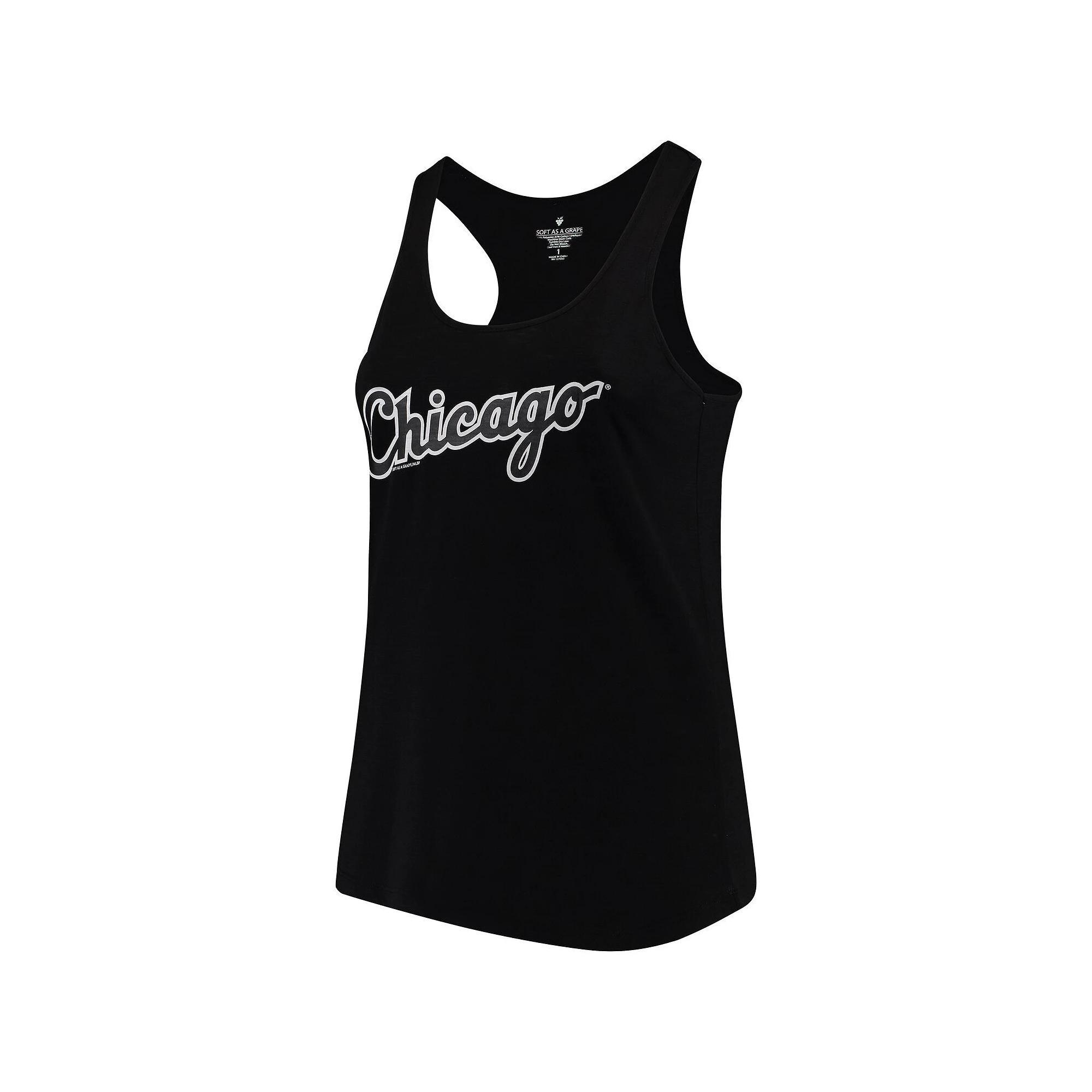 Women's Soft as a Grape Black Chicago White Sox Plus Size Swing for the Fences Racerback Tank Top, Size: 3XL Product Image
