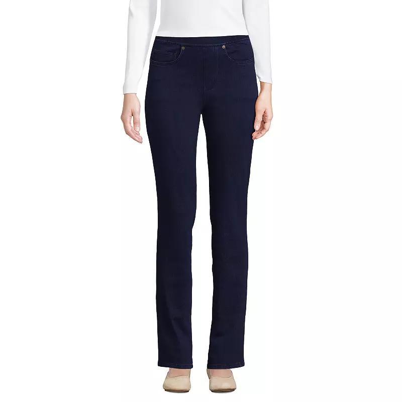 Womens Lands End Starfish Mid-Rise Pull-On Straight Jeans Product Image