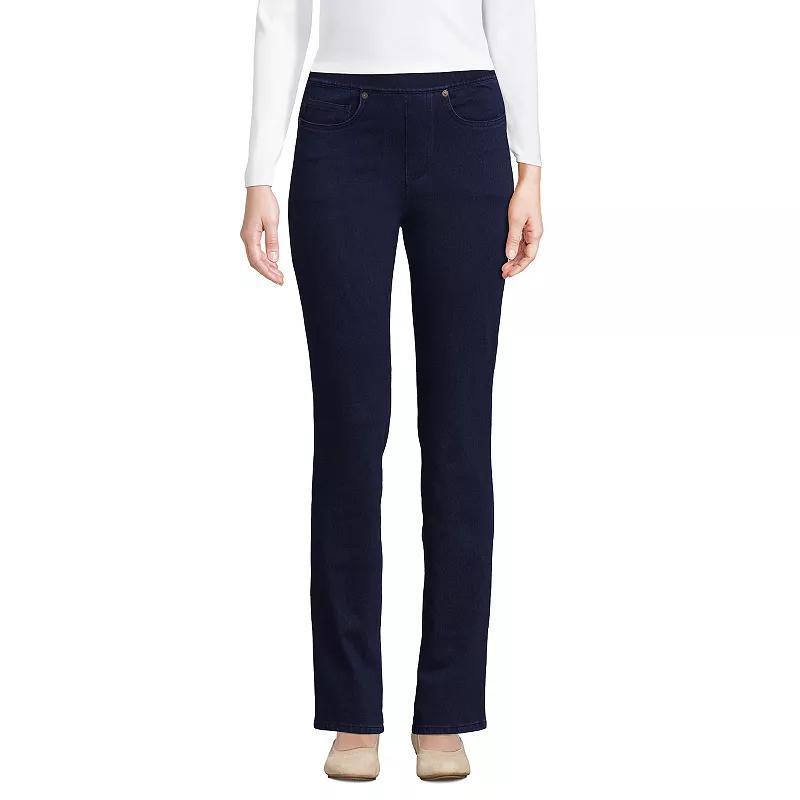 Womens Lands End Starfish Mid-Rise Pull-On Straight Jeans Product Image