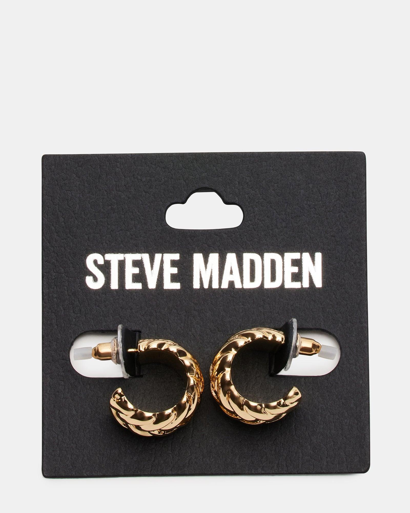 WOVEN HUGGIE EARRINGS GOLD Female Product Image