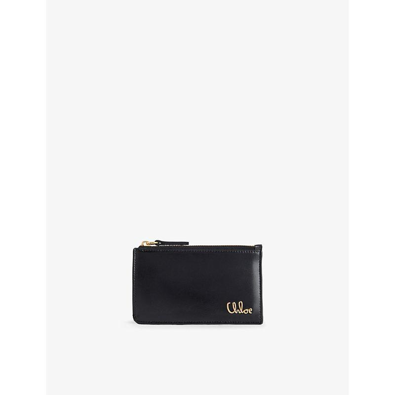 CHLOÉ Womens Chloe Iconic Small Zipped Leather Wallet In Black Product Image
