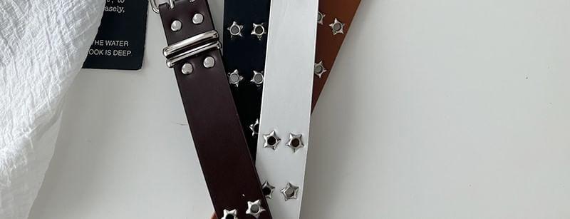 Grommet Faux Leather Belt Product Image