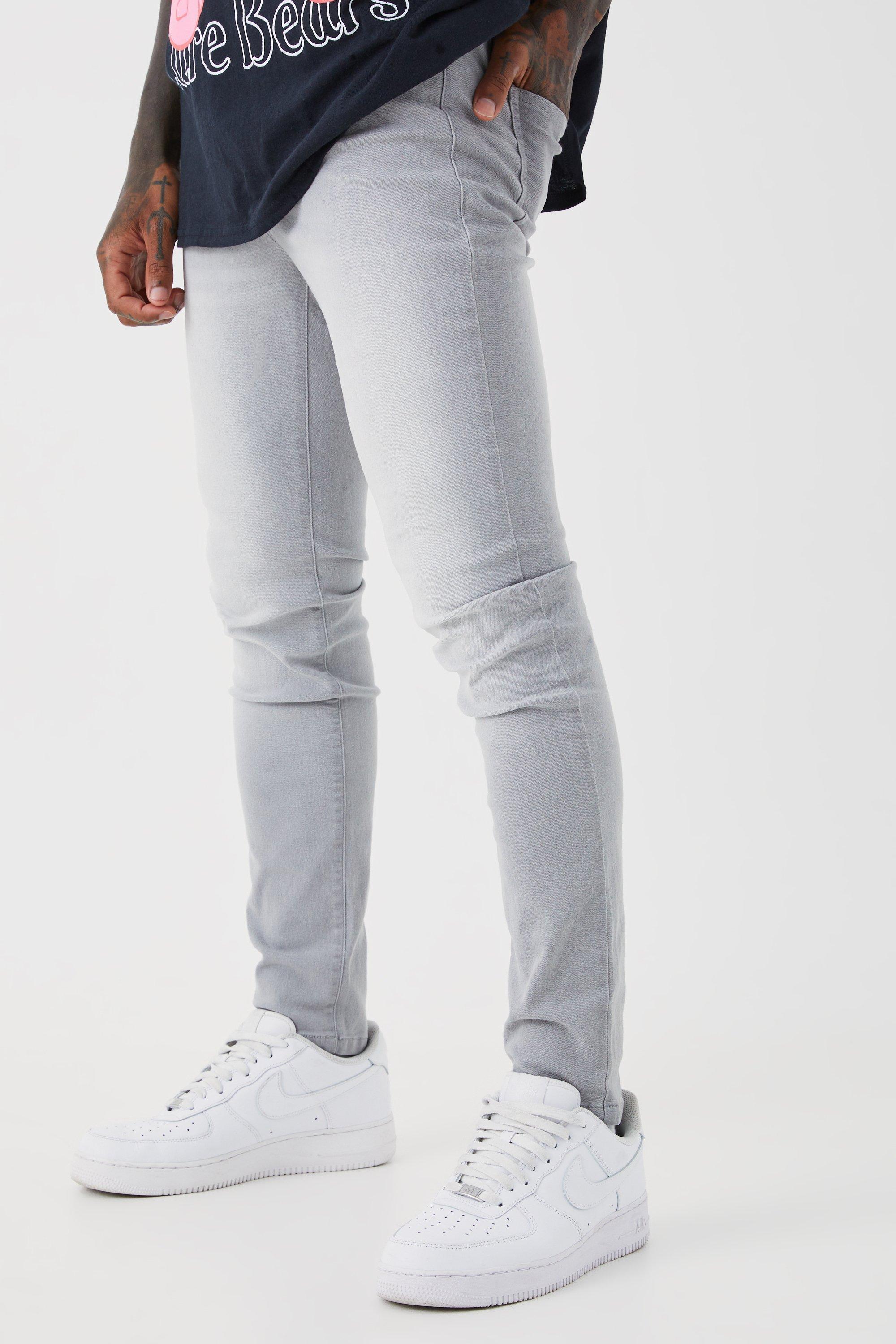 Mens Grey Skinny Stretch Jean, Grey Product Image