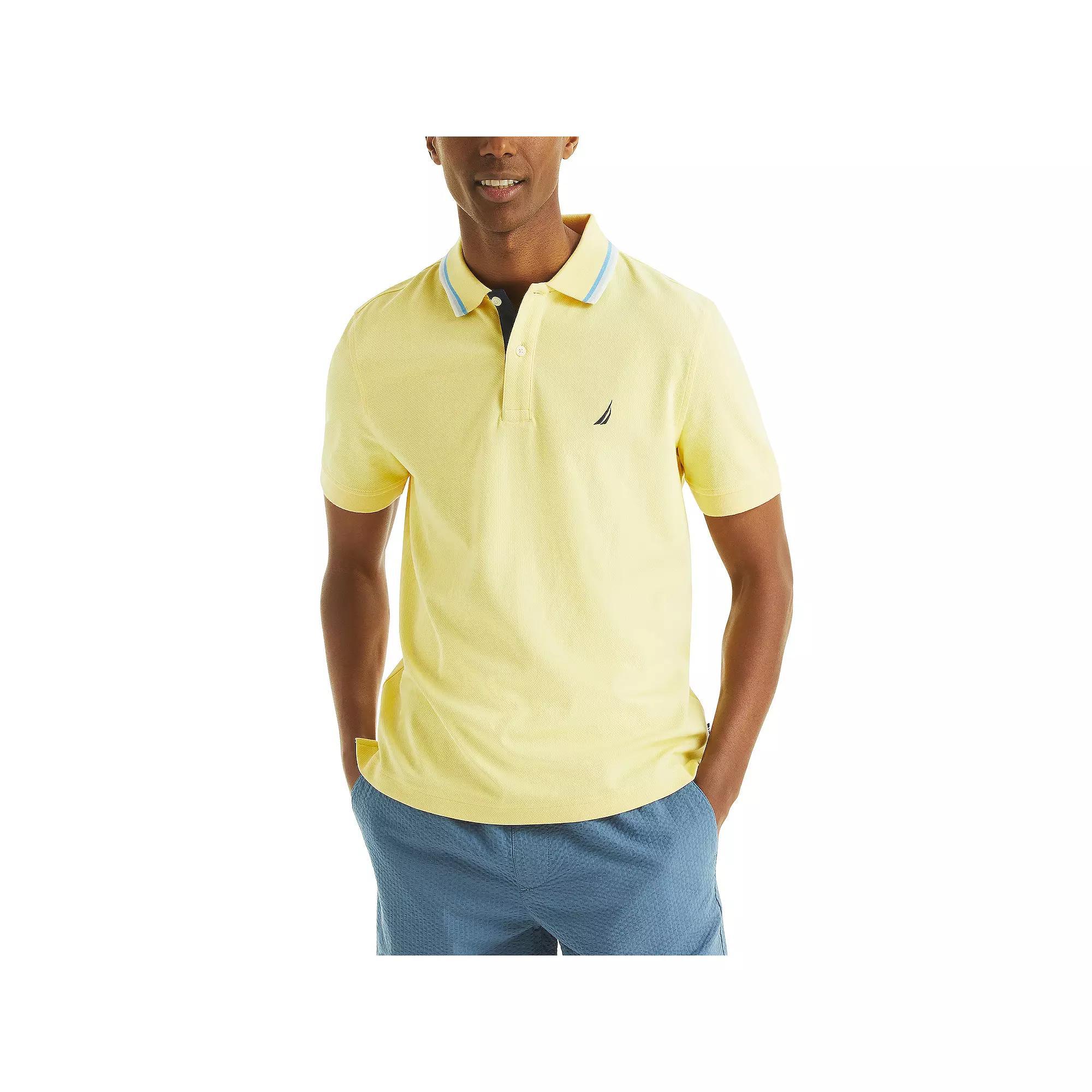 Men's Nautica Classic Fit Interlock Polo, Size: Medium, Yellow Product Image