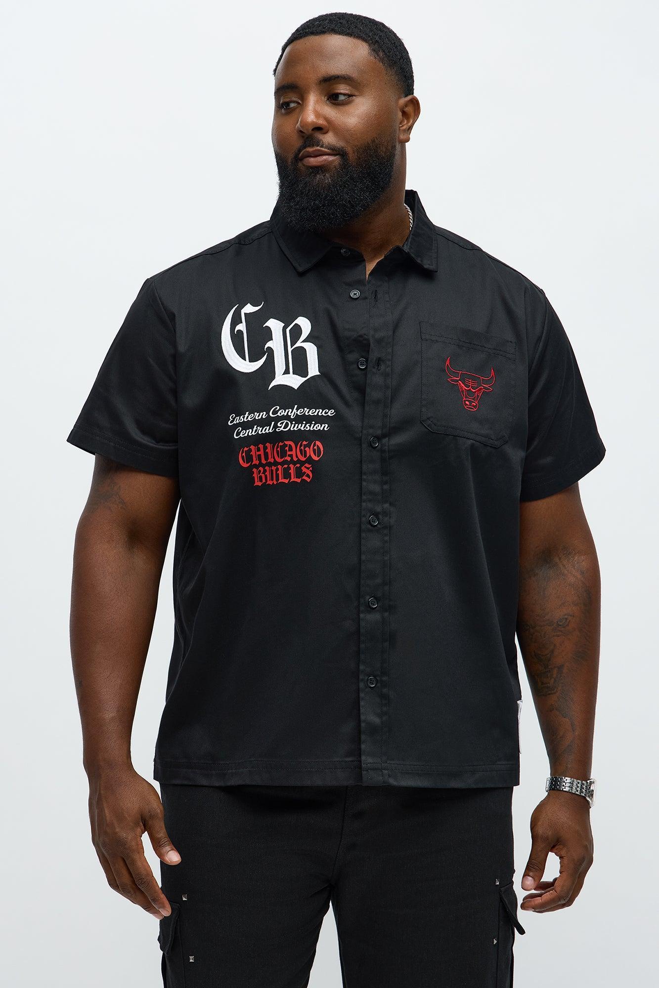 Bulls Regular Fit Button Up Shirt - Black Product Image