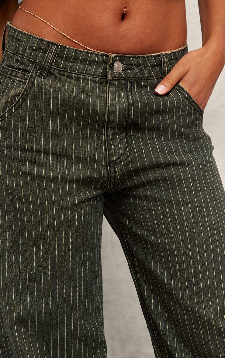Grey Vintage Tint Pinstripe Baggy Jeans Product Image