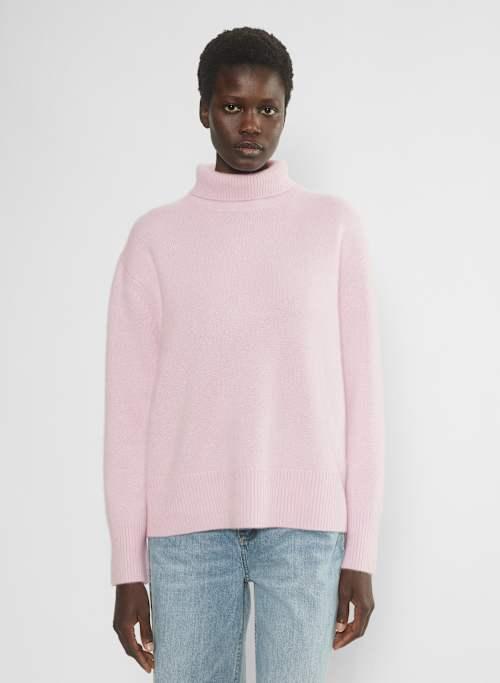 plush cashmere oversized turtleneck sweater Product Image