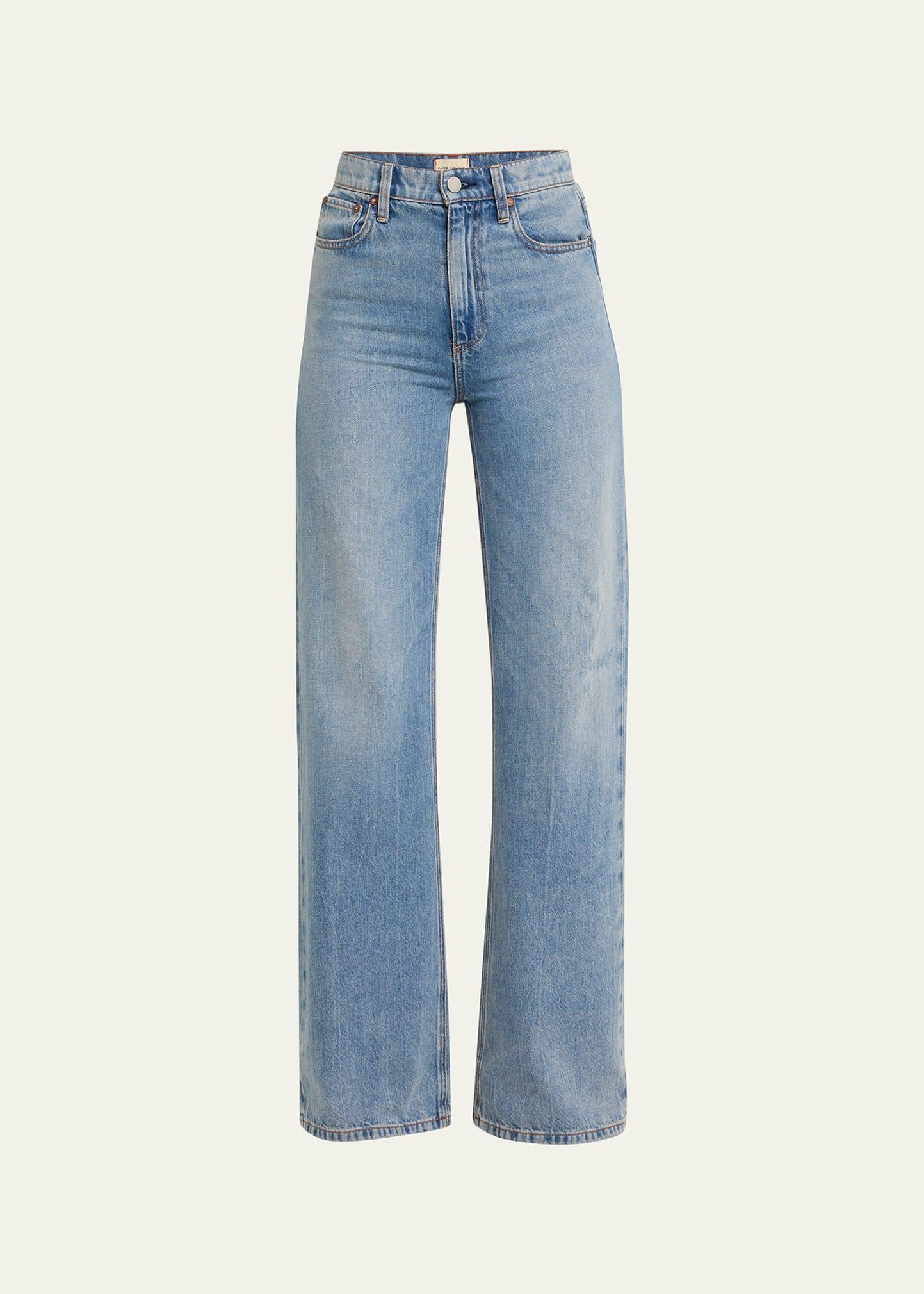 Alice and Olivia Weezy High Rise Flare Jeans in Sadie Light Vintage Blue Product Image