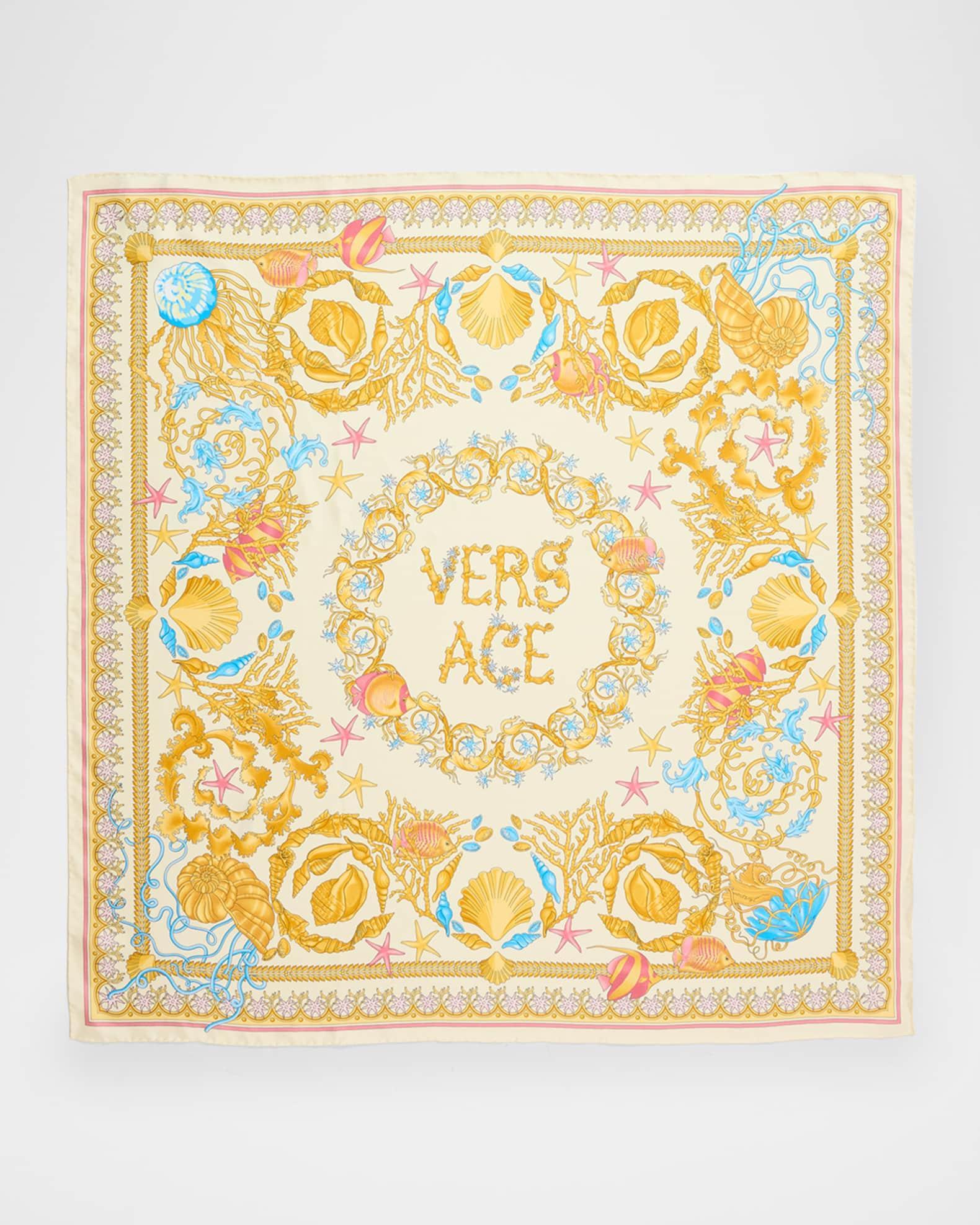 Underwater Barocco Print Silk Twill Scarf Product Image
