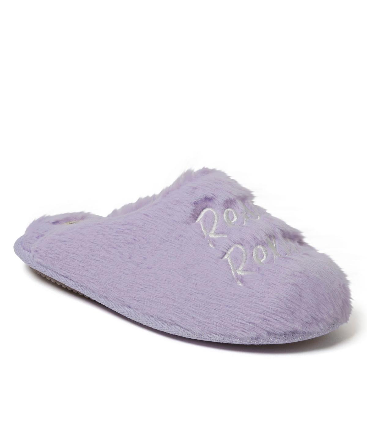 Women's Dearfoams Bailey Faux Fur Scuff Slippers, Size: Large, Hyacinth Product Image