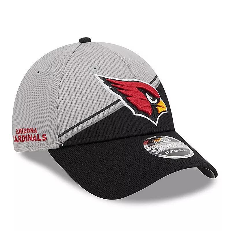 Mens New Era Gray/Black Arizona Cardinals 2023 Sideline 9FORTY Adjustable Hat Product Image
