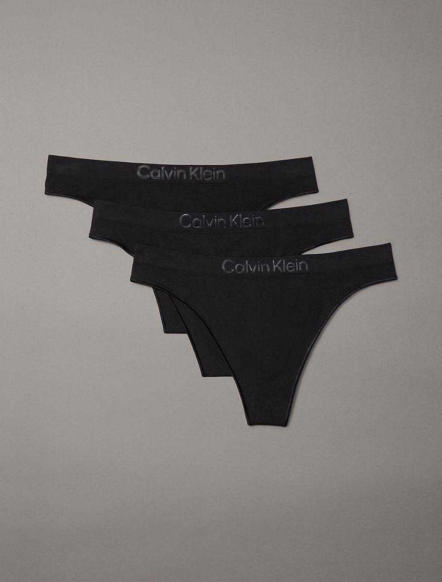 Calvin Klein Women's Bonded Flex 3-Pack Mid Rise Thong - Black - S Product Image