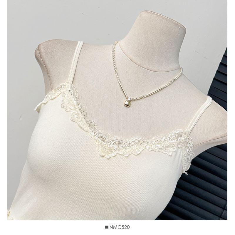 Two-Tone V-Neck Cami Top with Pad Product Image