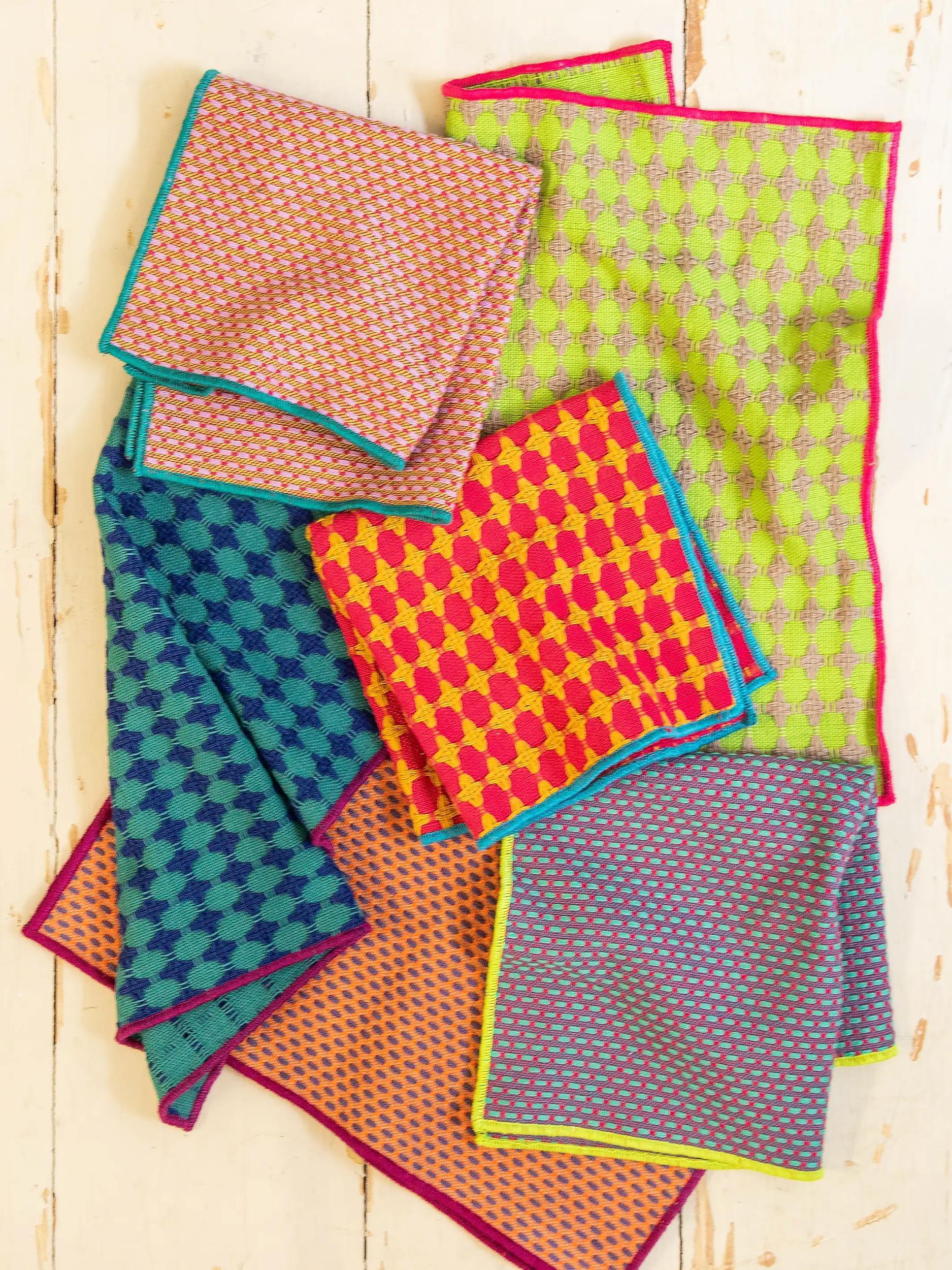 Woven Dish Cloth Napkins, Set of 6 - Multi Product Image